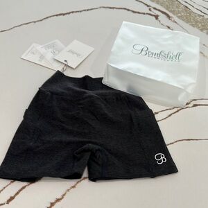Bombshell Sportswear Black Bike Shorts with Logo Detail